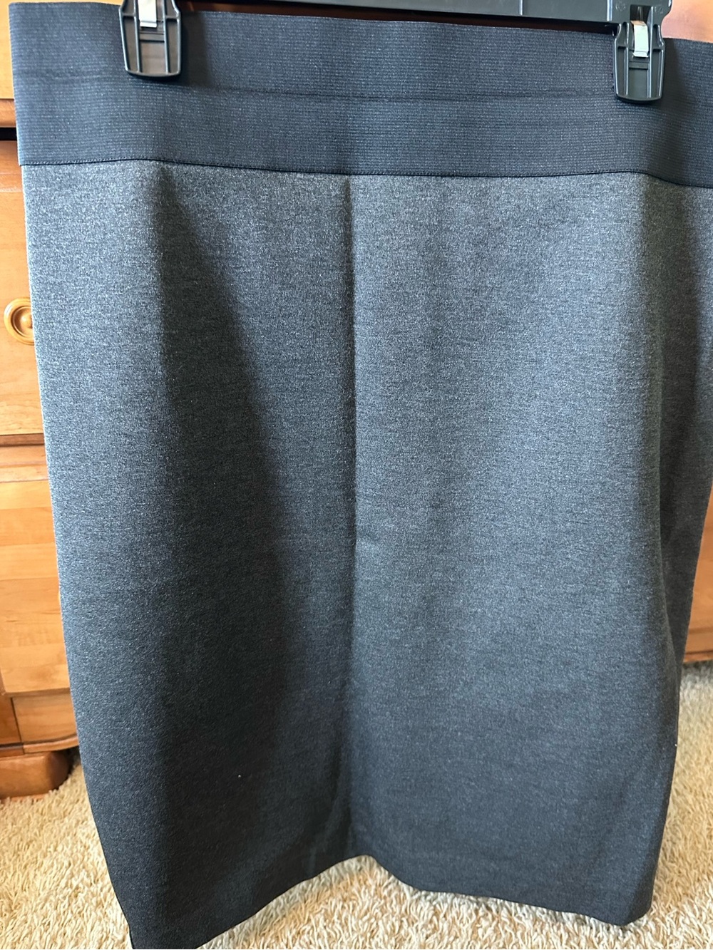 NWOT INC GREY WIDE WAISTBAND PENCIL SKIRT
